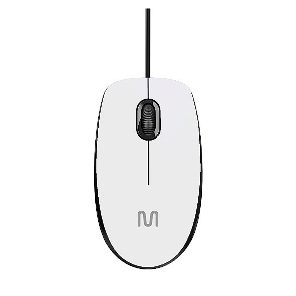 Mouse Com Fio Mf400 Clique Silencioso Conexão Usb 1200dpi Cabo De 180cm 3 Botões - Branco - Mo389