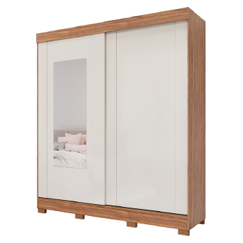 Roupeiro Panan Ilheus 100  Mdf 2pts 3 Gvs C/ Espelho - 40010091-0172 - PC / 4