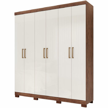 Roupeiro Panan Milena 100  Mdf 6 Pts 2 Gvs - 40010090-0169 - PC / 4