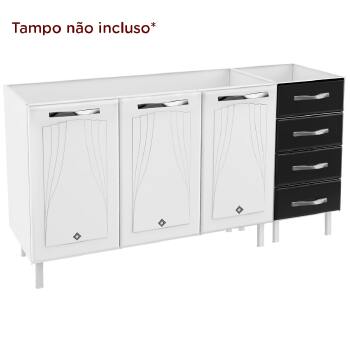 Balcao Telasul Star 1,60m 3 Pts 4 Gv S/tampo - 816114-02 - PC / 2