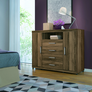 Comoda Santos Master 4 Gvs 2 Pts C/ Rodizio - 303811r - PC / 2