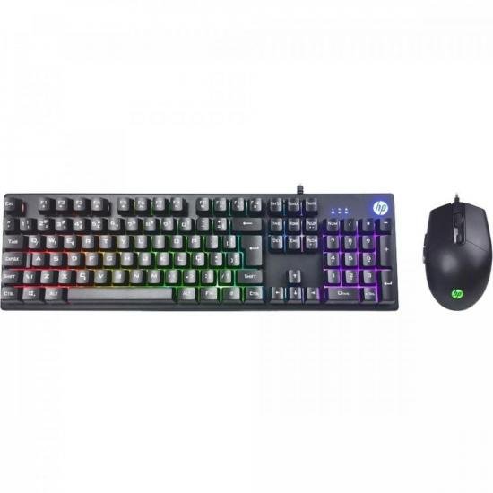 Kit Teclado e Mouse Gamer HP KM300 USB Preto