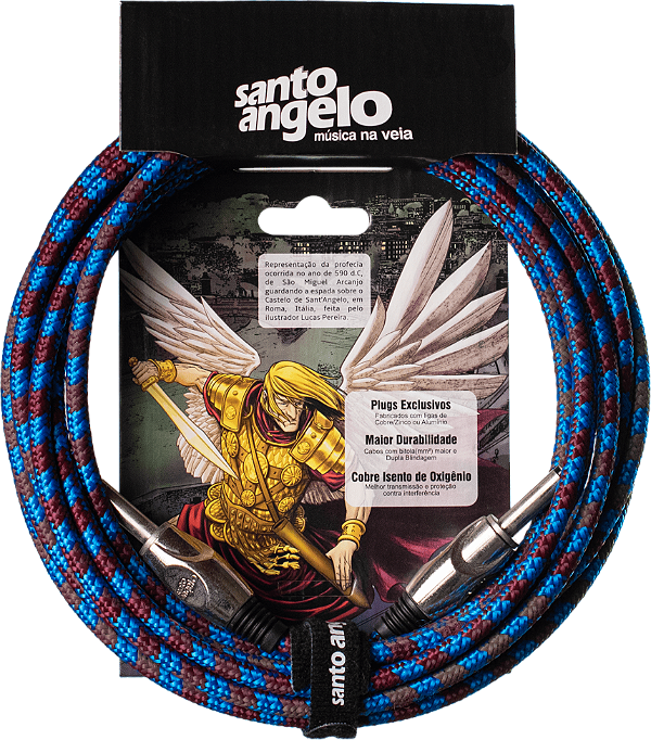 Cabo De Guitarra Angel Tx  0,30 Mm P10/p10 90º 15ft 4,57m Textil