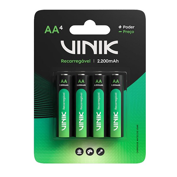 Pilha Recarregável Aa C/4 - 2200mah 1.2v - Vp2ab4r