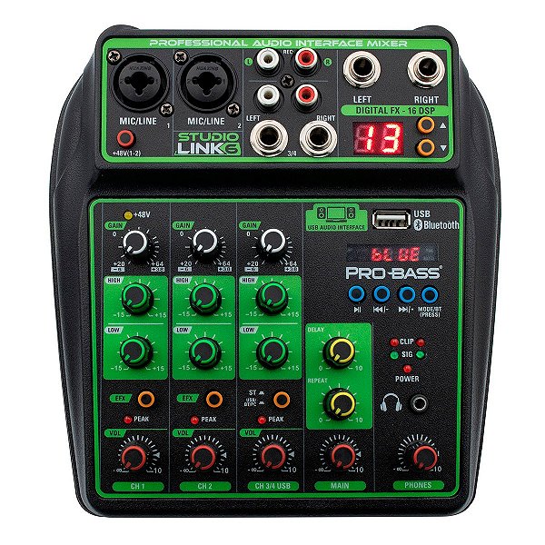 Mesa De Som 6 Canais Bluetooth Com Interface Usb Studio Link 6