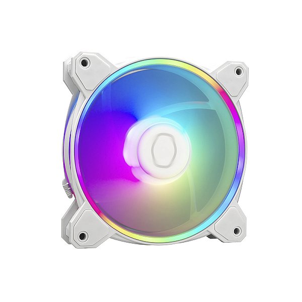 Fan Para Gabinete Masterfan Mf120 Halo 2 Rgb 120mm - Branco - Mfl-b2dw-21np2-r2