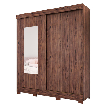 Roupeiro Panan Ilheus 100  Mdf 2pts 3 Gvs C/ Espelho -  40010091-0170 - PC / 4