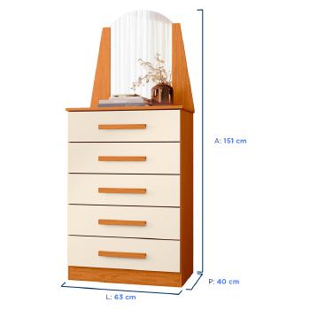 Comoda Albatroz New Veneza 5 Gvs Espelho - 233.291