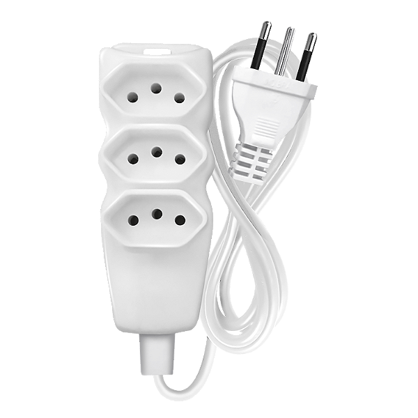 Extensao Cabo 2p T Pp Plano 3x0,75 5m Branca