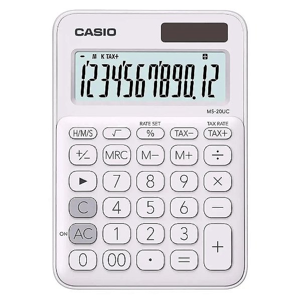 Calculadora De Mesa Casio Branca - Ms-20uc-we-w-dc