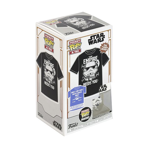 Pop! Tees Camiseta Infantil E Pocket Pop! Star Wars - Stormtrooper - Tam G