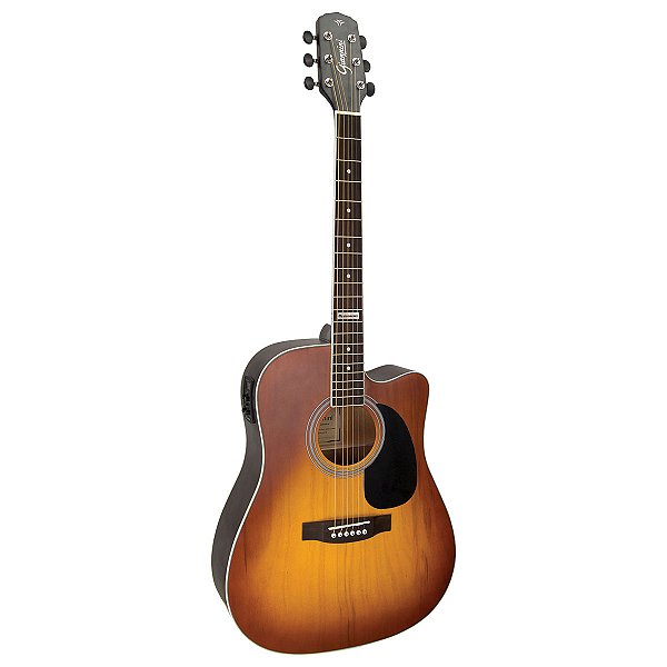 Violão Folk Eletroacústico Cutaway  Gf1d Ceq Hb  Honey Burst