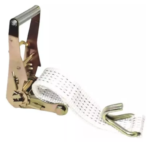 Kit Cinta E Catraca Amarração 5ton Gancho J Cor Branco