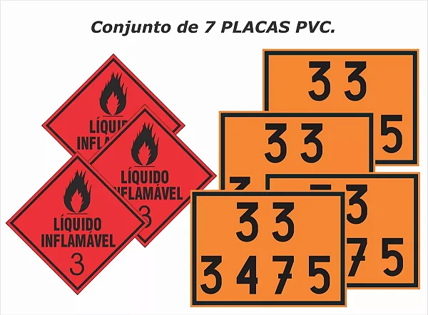 Kit Placas Pvc 2mm Para Transporte De Gasolina - 33 3475