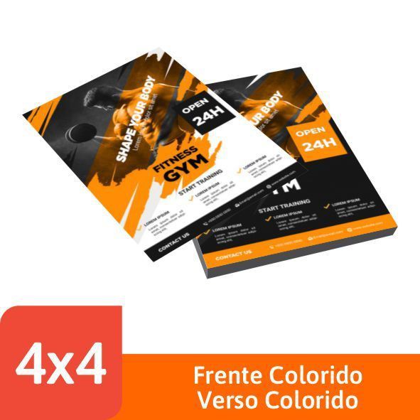 Panfletos 10x14 90g - 4x4 - 2500 Un, Sem Verniz