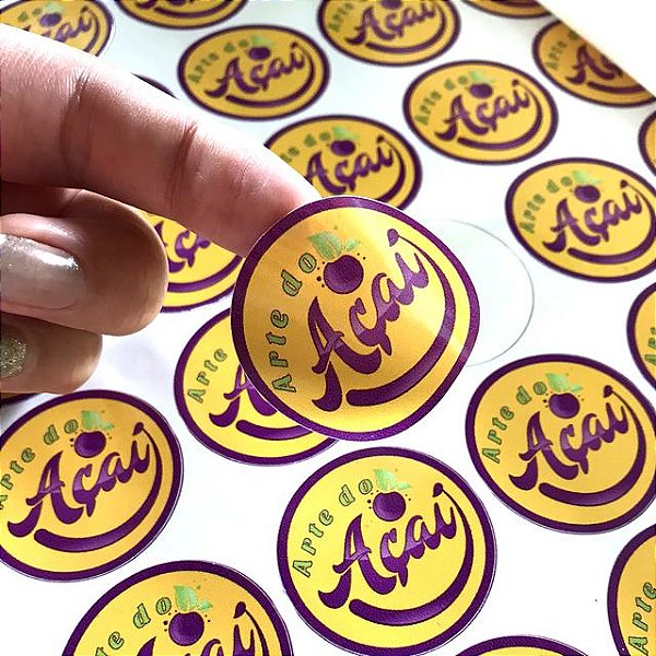 Adesivos Couchê Personalizados 4x4 Cm + Corte - 100 Unidades