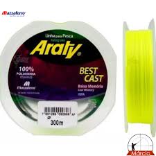 LINHA MONOFILAMENTO ARATY BEST CAST AMARELO 300M