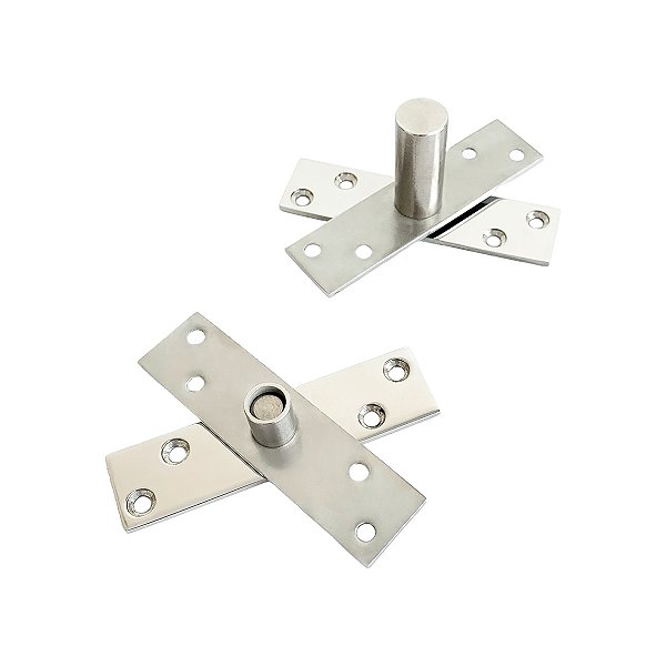 Dobradiça Pivotante em Aço Inox Polido para Portas de até 100 kg