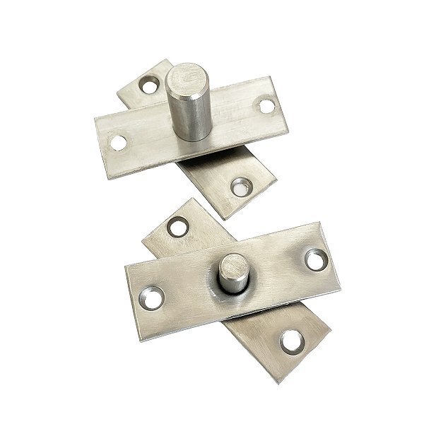 Kit 10 Dobradiças Pivotantes Aço Inox Escovado Para Portas até 50 kg