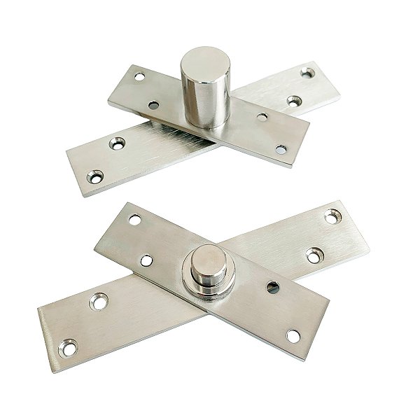 Kit 10 Dobradiças Pivotantes Aço Inox Escovado Para Portas até 300 kg