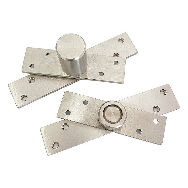 Dobradiça Pivotante em Aço Inox Escovado Para Portas de Até 1000 kg