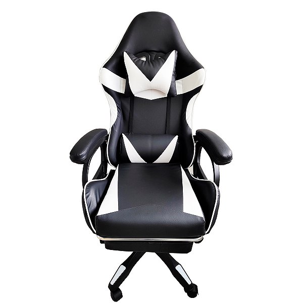 Cadeira Escritório Gamer Estofada Couro Sintético Branco