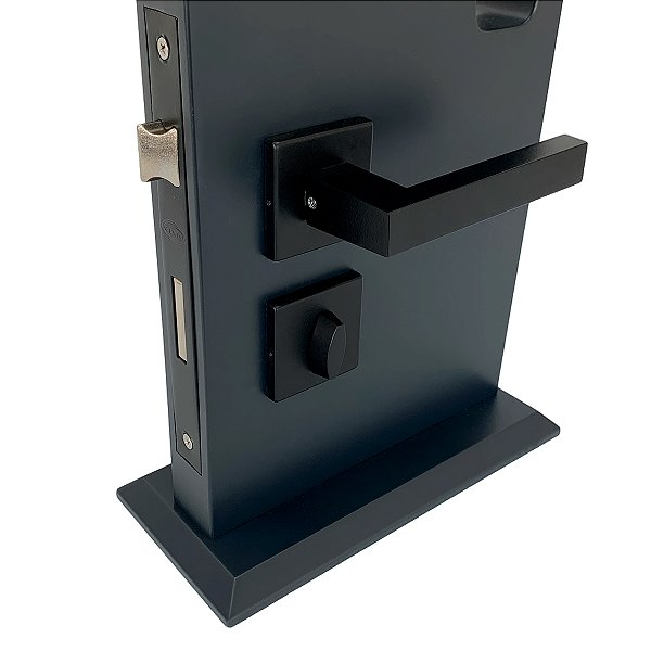 Fechadura para Porta Modelo Carrara Banheiro Preta