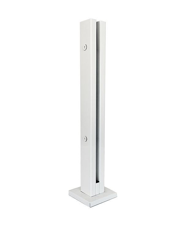 Coluna Torre Pinça Em Aço Inox Branco 40 cm Para Vidro