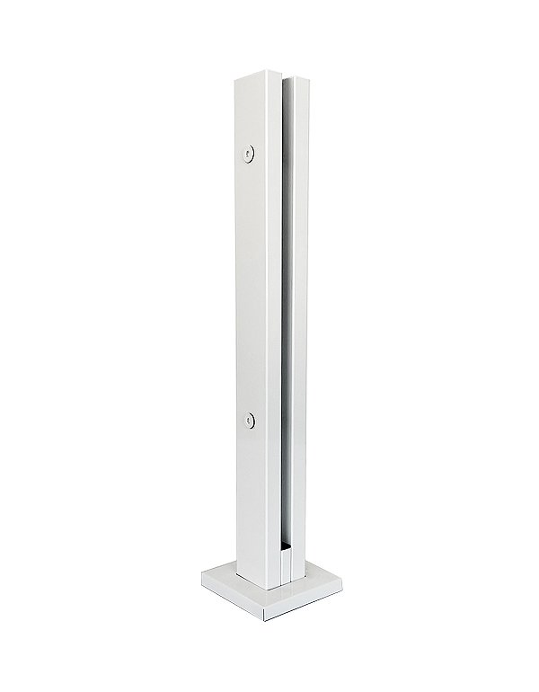 Coluna Torre Pinça Em Aço Inox Branco 40 cm Para Vidro