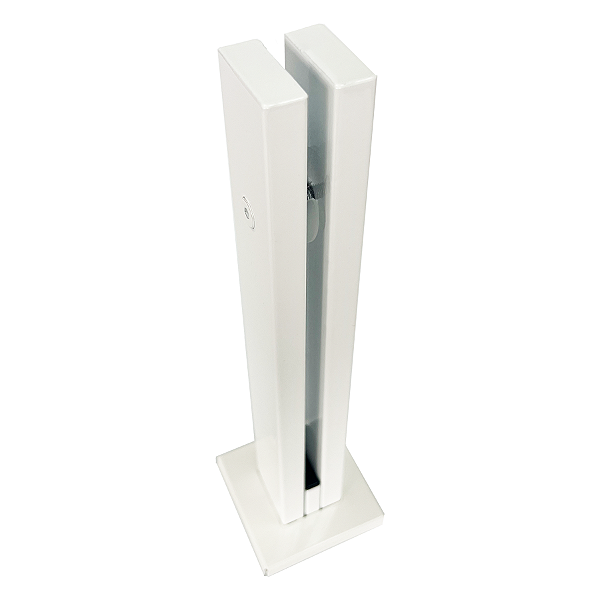 Coluna Torre Pinça Em Aço Inox Branco 30 Cm Para Vidro