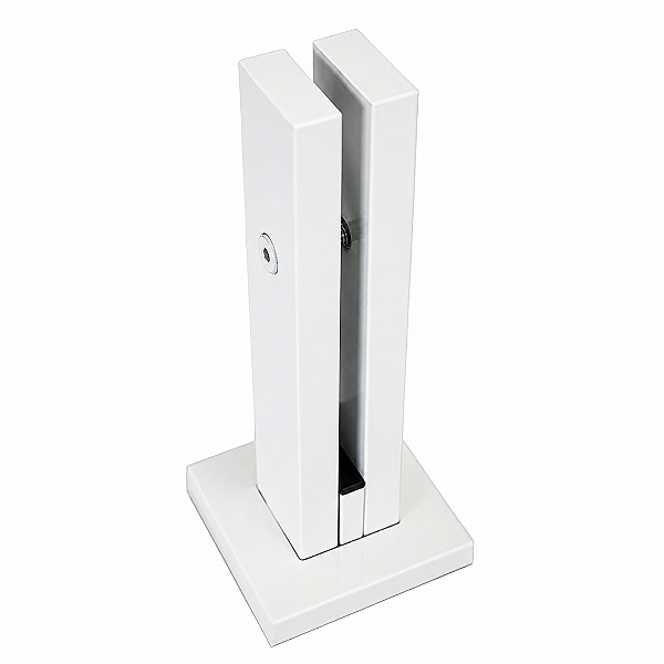 Coluna Torre Pinça Em Aço Inox Branco 20 Cm Para Vidro