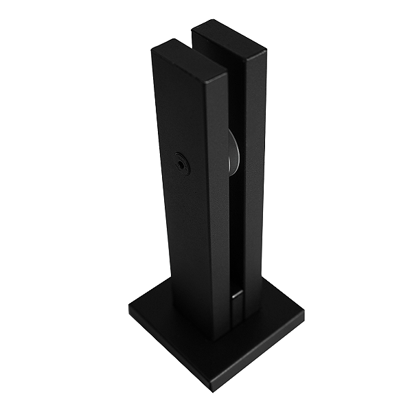 Coluna Torre Pinça Em Aço Inox Preta 20 Cm Para Vidro