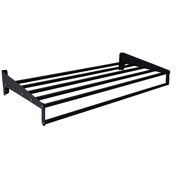 Toalheiro de Parede em Aço Inox Preto 80 cm 5 níveis