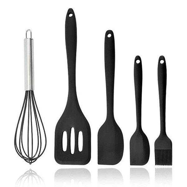 Utensílios De Cozinha Silicone com Fue – Kit c/ 5