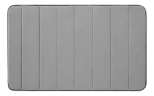 Tapete Banheiro Antiderrapante Absorvente Cor Cinza