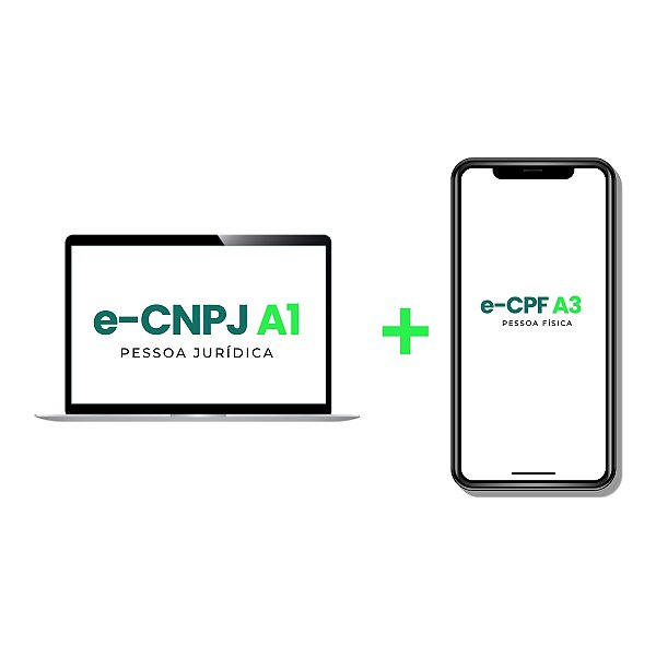 Certificado Digital e-CNPJ A1 + e-CPF A3 Nuvem 4 Meses