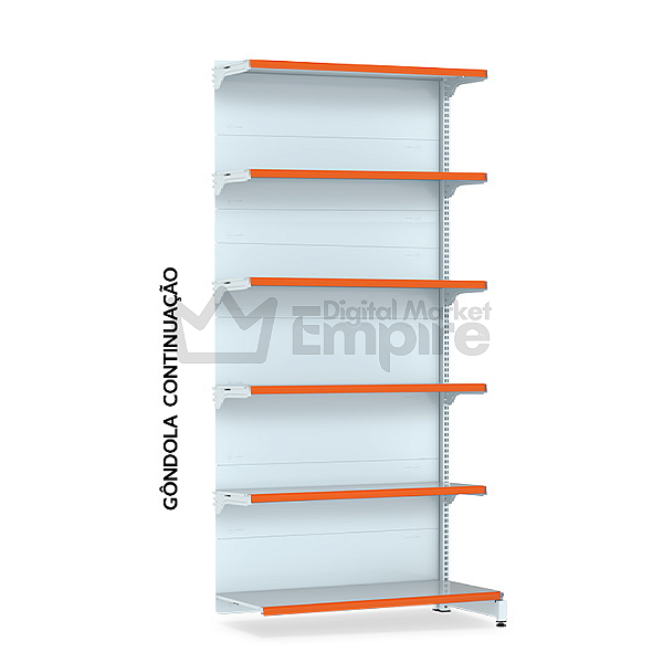 GÔNDOLA DE AÇO FIT 40 CONTINUAÇÃO PAREDE 2,02X0,90X0,40 0,30 C6