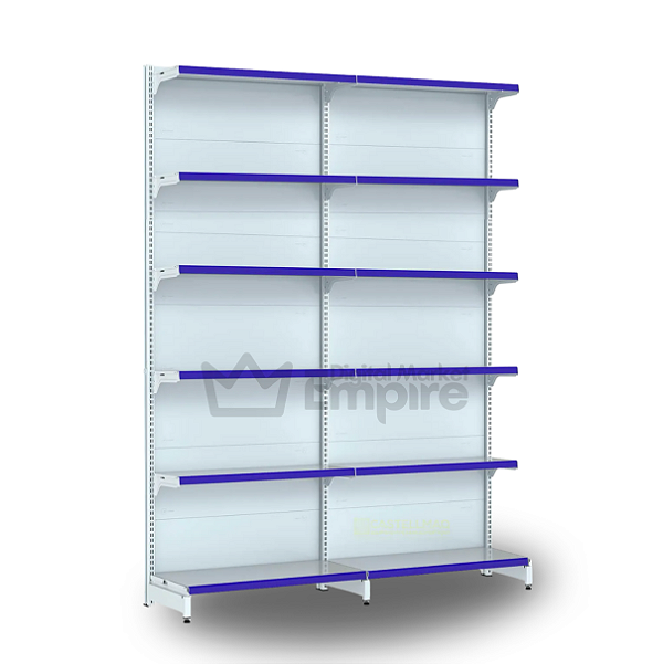 KIT 2 GÔNDOLAS DE AÇO FIT 40 PAREDE ALTURA 2,02M COMPRIMENTO 1,90M