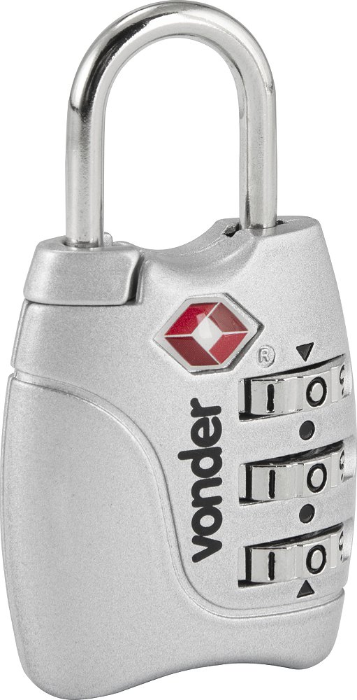 Cadeado TSA com segredo 3 algarismos prata VONDER