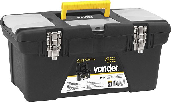 Caixa para ferramentas plástica 47,0 cm x 24,0 cm x 21,9 cm CPV 190 VONDER