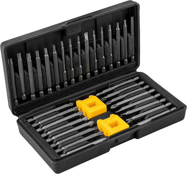 Jogo de bits e ponteiras com 35 peças corpo fino encaixe sextavado 1/4" VONDER
