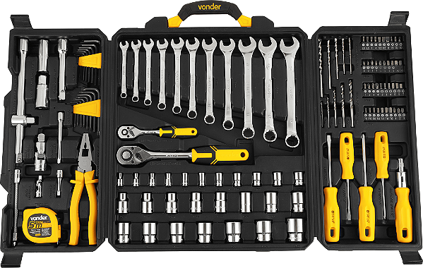 Jogo de ferramentas com 128 peças embalagem fechada VONDER
