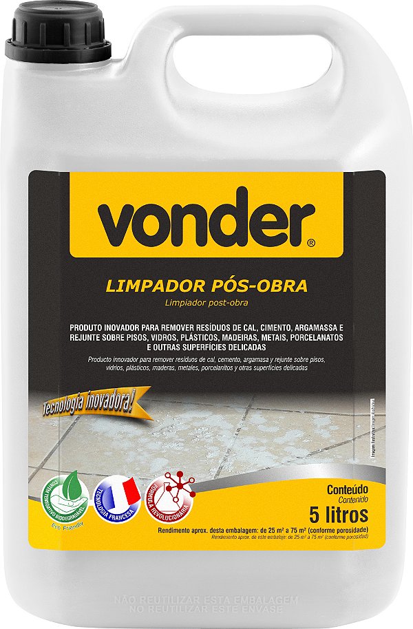 Limpador pós-obra 5 litros VONDER