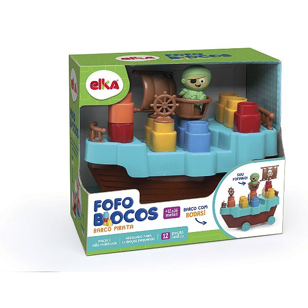 Fofo Blocos Barco Pirata 13 Peças