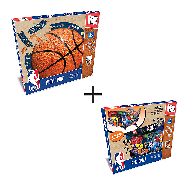 Combo Quebra-Cabeças Puzzle Play 200 e 500 peças NBA