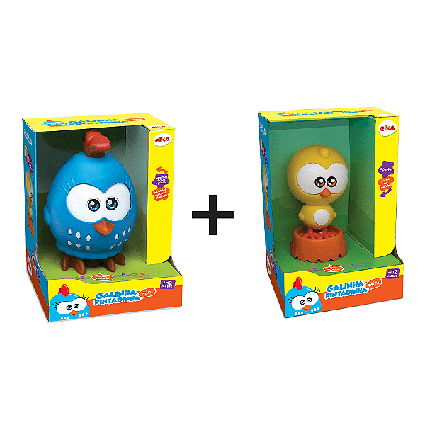 Combo Brinquedos Galinha Pintadinha e Pintinho Amarelinho Musical 1 ano