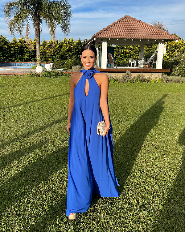 vestido flor azul