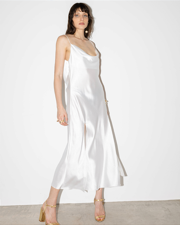 vestido slip dress branco