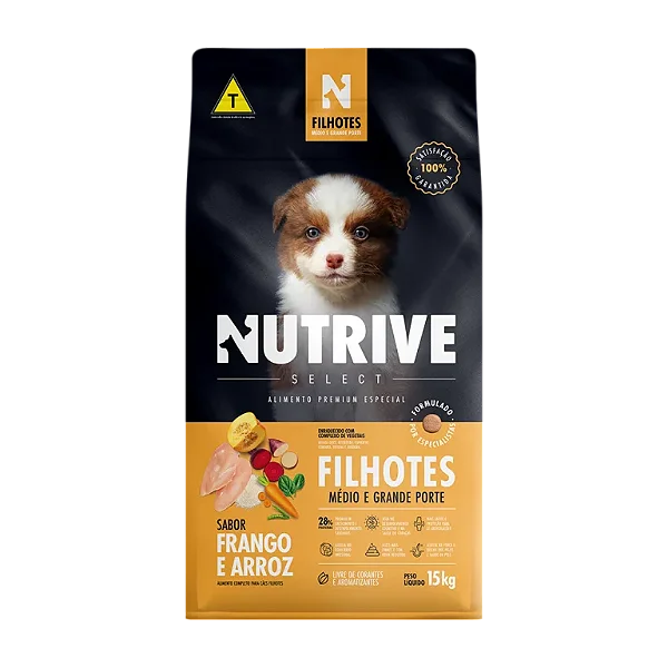 NUTRIVE CAES FILHOTES MED E GRANDE 15KG