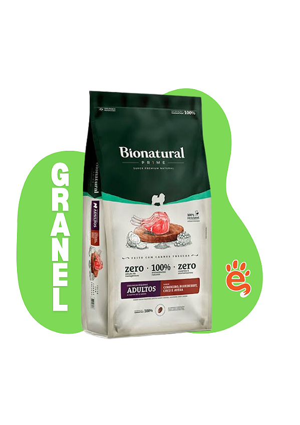 BIONATURAL CAES GRANEL CORDEIRO RAÇAS PEQUENAS 1KG